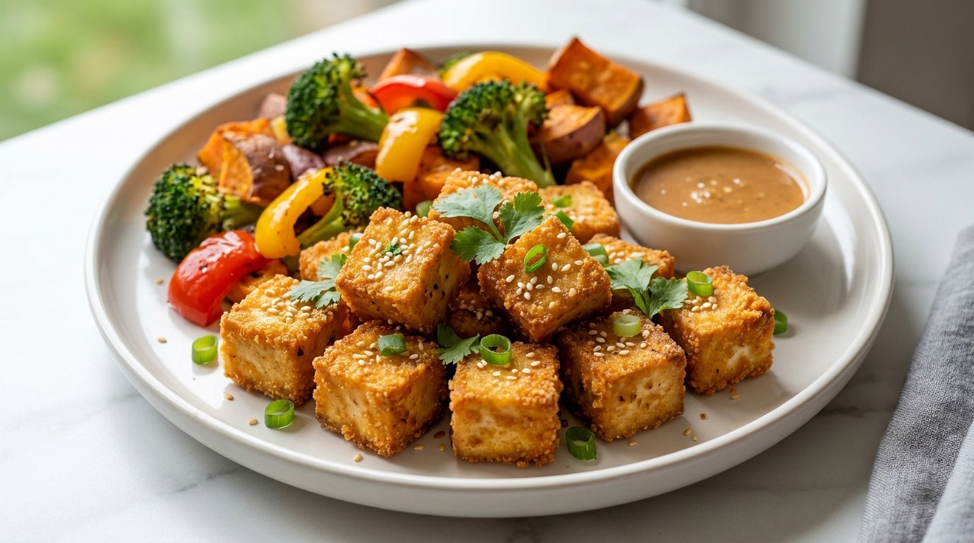 Baked Tofu prepared and served