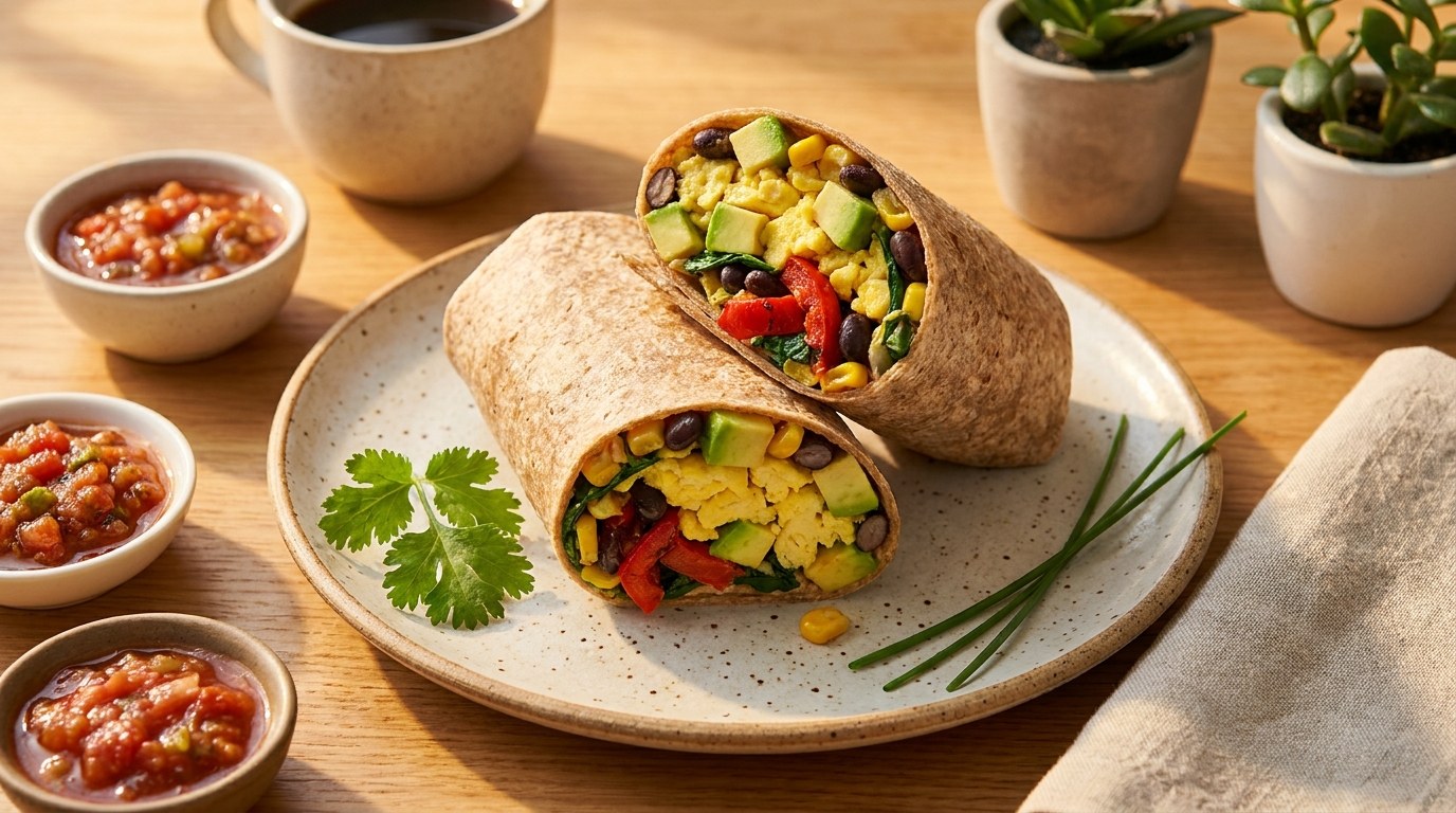 Breakfast Burrito prepared and served