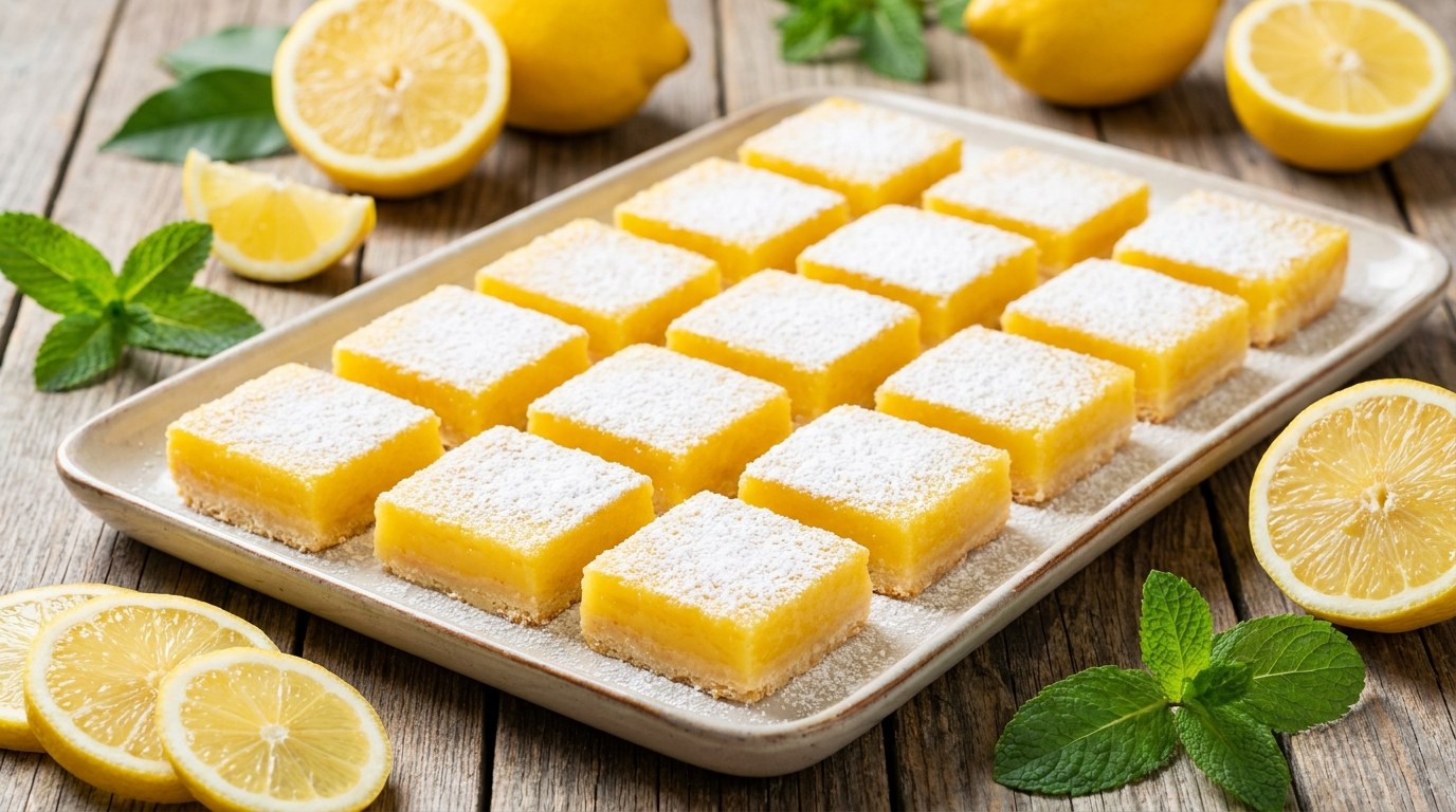 Lemon Bars prepared and served