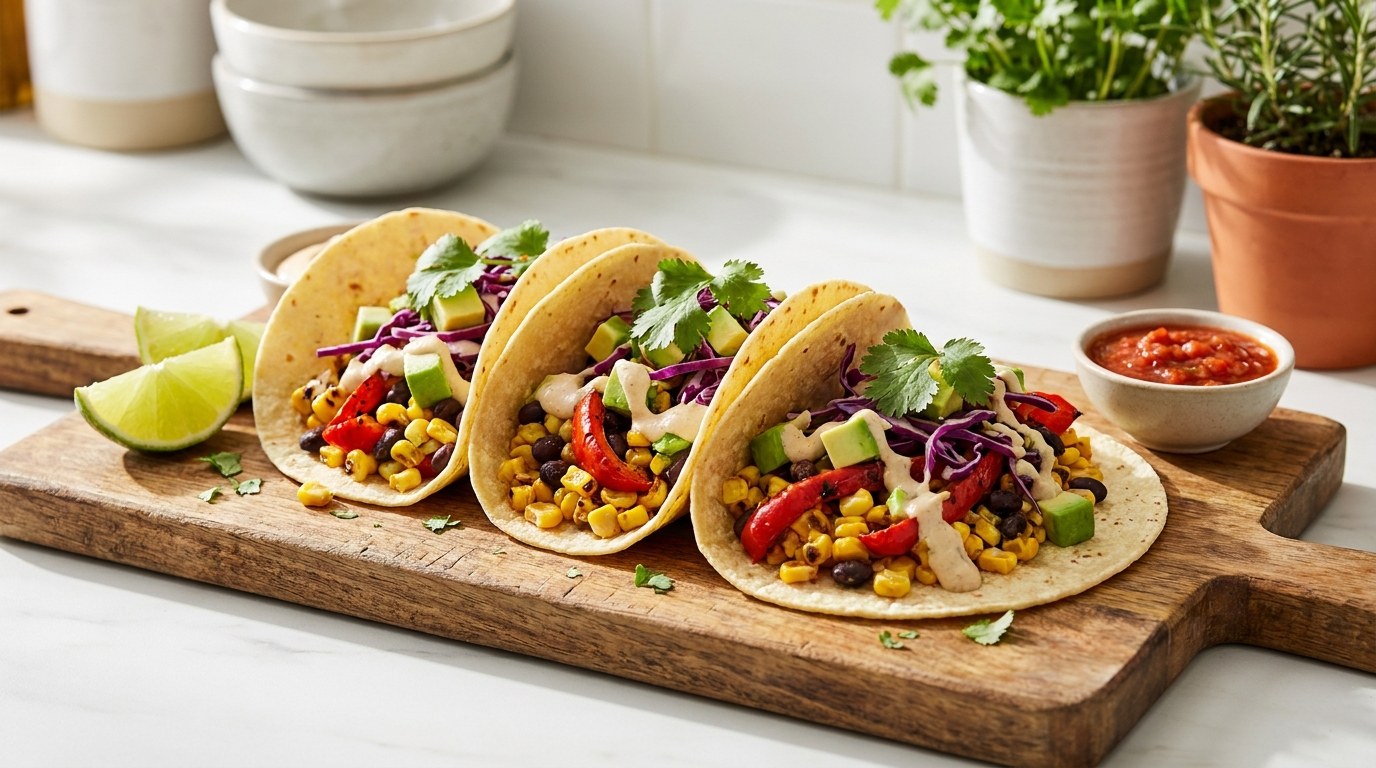 Vegan Tacos prepared and served